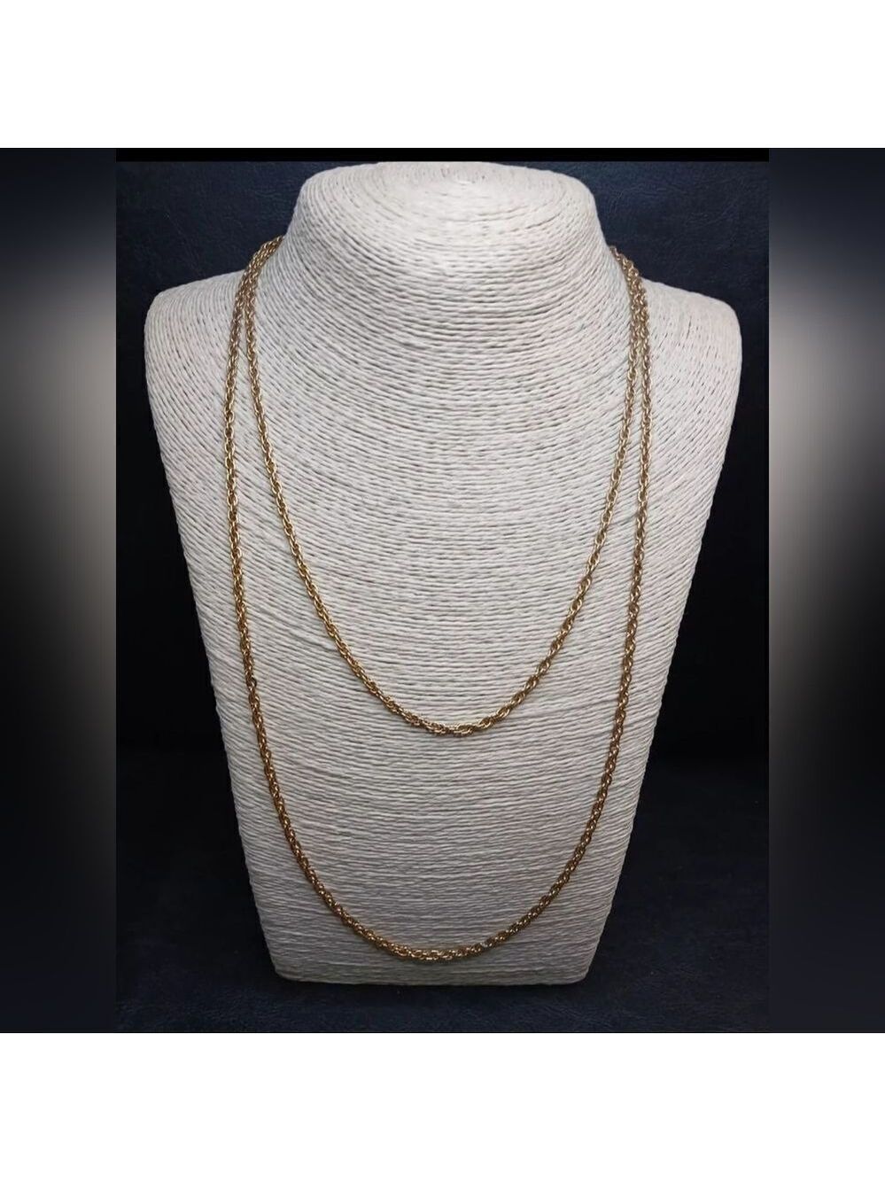 Vintage Jewelry TRIFARI Gold Tone Double Chain Necklace